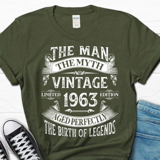 The Man the Myth Gift, Vintage 1963 Birthday Men’s Shirt, 60th Birthday Gift for Him