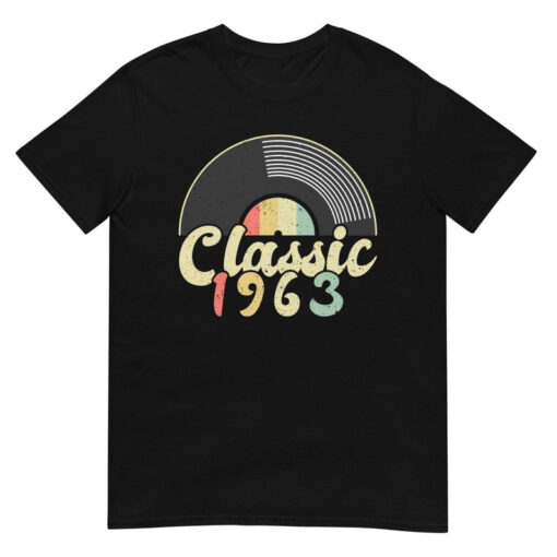 60th Birthday T-Shirt Classic 1963 Vinyl Record - Funny Happy Birthday Party Shirt For Men & Women