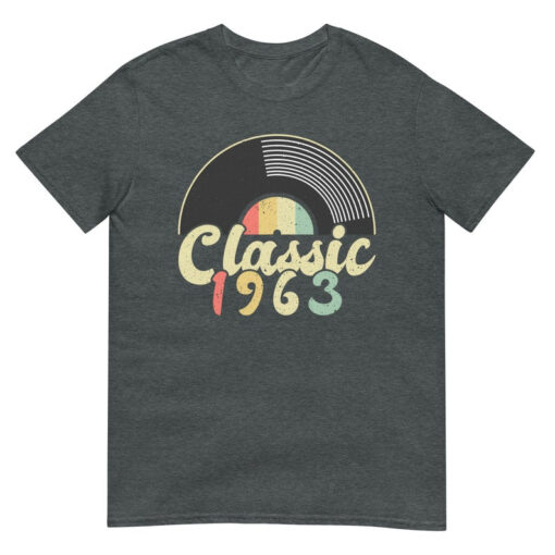 60th Birthday T-Shirt Classic 1963 Vinyl Record - Funny Happy Birthday Party Shirt For Men & Women