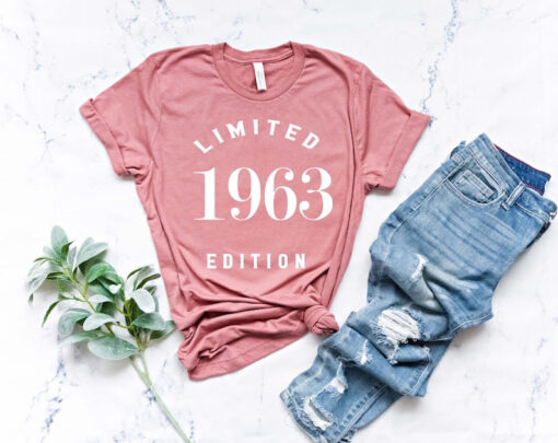 60th Birthday T-Shirt for Women,1963 T-Shirt, 60th Birthday Gift for Women, Limited Edition 1963 Top for Her