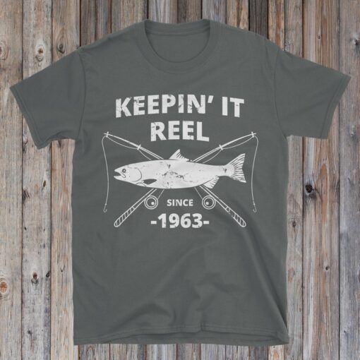 60th Birthday, Fishing Birthday Shirt, Keepin It Reel Since 1963, 60 Year Old Fisherman