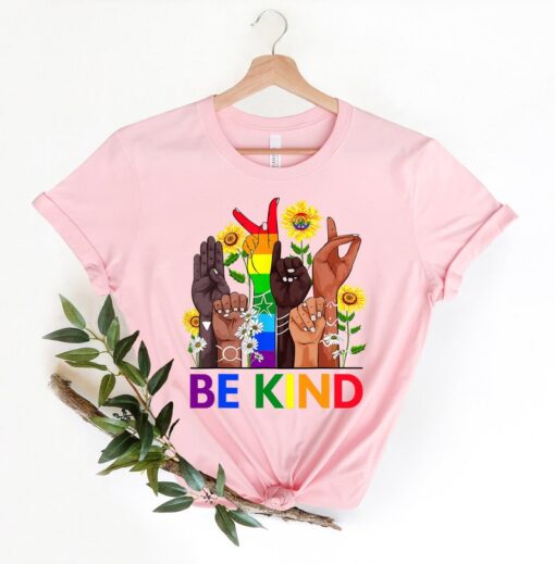 Be Kind Sign Language Shirt, Be Kind Rainbow Shirt, LGBT Pride Shirt