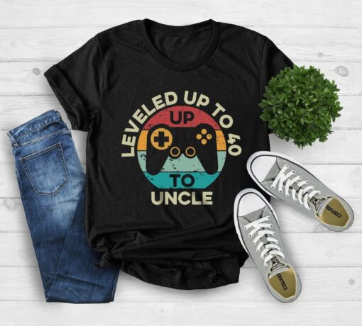 Uncle Gift Shirt, Leveled Up To 40, Best Uncle Shirt