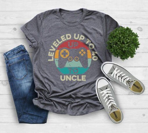 Uncle Gift Shirt, Leveled Up To 40, Best Uncle Shirt