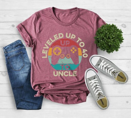 Uncle Gift Shirt, Leveled Up To 40, Best Uncle Shirt