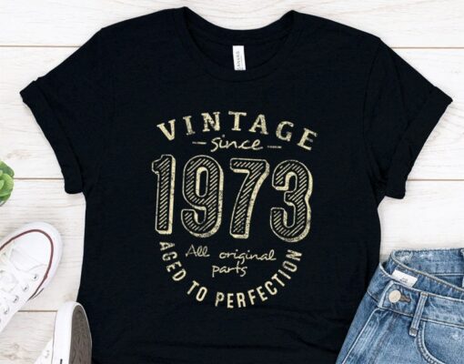 50th Birthday Gifts for Woman or Man, Vintage since 1973 Shirt for sister or brother