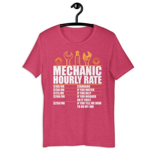 Car Mechanic Shirt | Mechanic Hourly Rate | Funny Mechanic Pricing List Gift