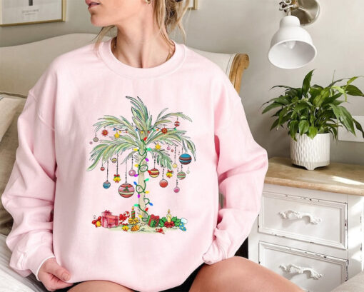 Christmas Palm Tree Sweatshirt Florida Christmas Shirt