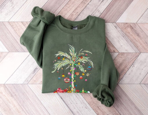 Christmas Palm Tree Sweatshirt Florida Christmas Shirt