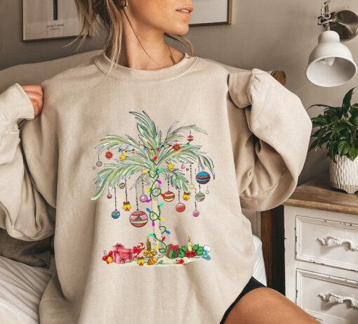 Christmas Palm Tree Sweatshirt Florida Christmas Shirt