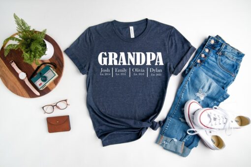 Custom Grandpa Shirt With Grandkids Names, Father's Day Shirt, Personalized Grandpa Shirt