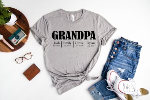 Custom Grandpa Shirt With Grandkids Names, Father's Day Shirt, Personalized Grandpa Shirt