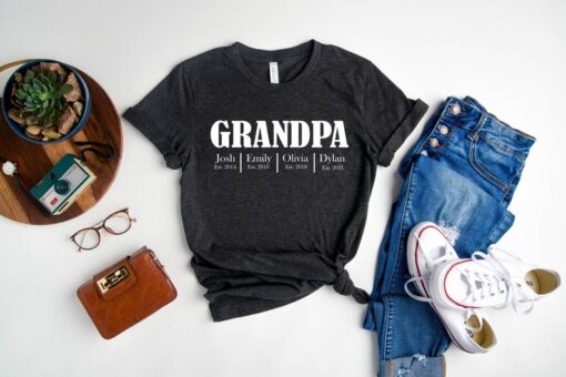 Custom Grandpa Shirt With Grandkids Names, Father's Day Shirt, Personalized Grandpa Shirt