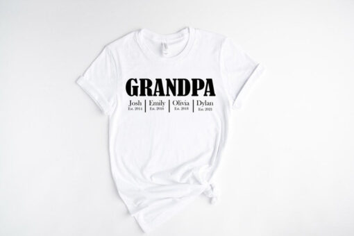 Custom Grandpa Shirt With Grandkids Names, Father's Day Shirt, Personalized Grandpa Shirt