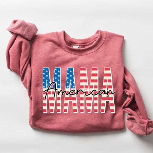 Cute American Mama Sweatshirt, American Sweatshirt, American Mom Sweatshirt