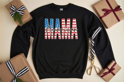 Cute American Mama Sweatshirt, American Sweatshirt, American Mom Sweatshirt