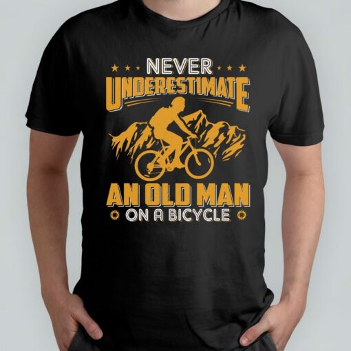 Never Underestimate an Old Man on a Bicycle Shirt, Cycling Shirt for Men