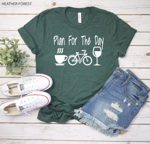 Plan For The Day Coffee Cycling Wine Shirt