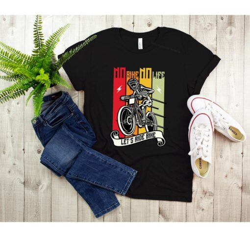 Skeleton Retro Bike Shirt, Cycling T-Shirt