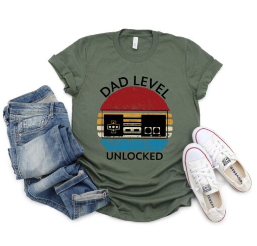 Dad Level Unlocked Shirt, Shirts for Dad, Father Shirts, Dad Shirts, Shirts for Dad Gamers