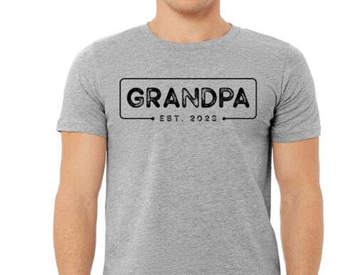 Grandpa Est.2023 Shirts, Grandfather Baby Announcement Shirt, Custom Grandpa T-shirt