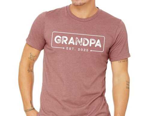 Grandpa Est.2023 Shirts, Grandfather Baby Announcement Shirt, Custom Grandpa T-shirt