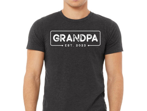 Grandpa Est.2023 Shirts, Grandfather Baby Announcement Shirt, Custom Grandpa T-shirt