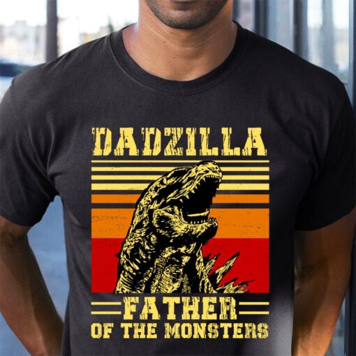 Dadzilla Father of The Monsters Shirt, Retro Men T-shirt for Dad