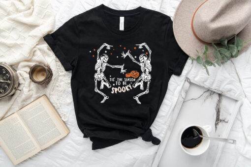 Dancing Skeletons Halloween Shirt, Spooky Vibe T-Shirt, Halloween Shirt, Retro Halloween Shirt, Funny Halloween shirt