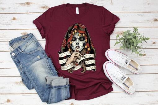 Day of the Dead, Catrina shirt, Sugar skull shirt, Flower skull shirt