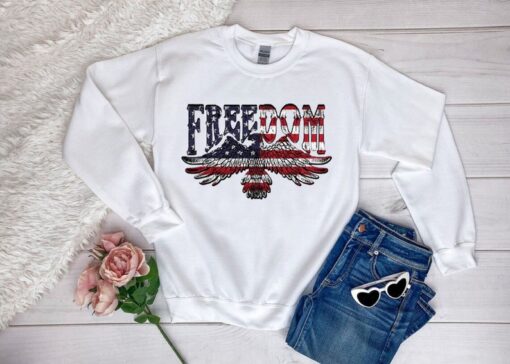 Freedom Eagle Sweatshirt, Memorial Day Gifts, Vintage Style Eagle Sweatshirt