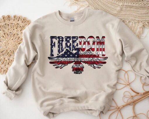 Freedom Eagle Sweatshirt, Memorial Day Gifts, Vintage Style Eagle Sweatshirt