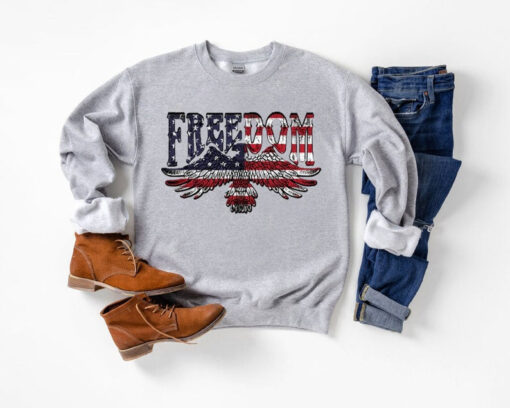 Freedom Eagle Sweatshirt, Memorial Day Gifts, Vintage Style Eagle Sweatshirt