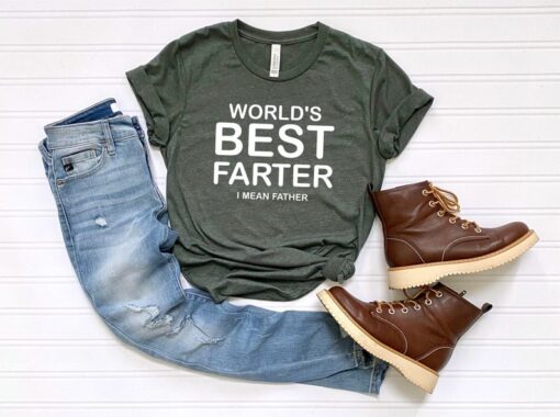 Worlds Best Farter I Mean Father Best Dad Ever Cool Dog Mens T-Shirt, Fathers Day Gift, Husband Shirt Humor Gift for Men