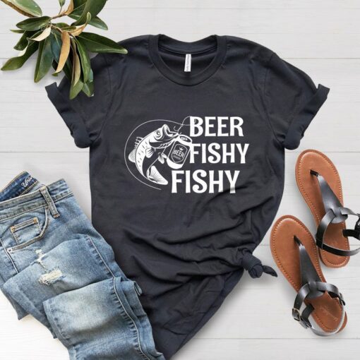 Beer Fishing T Shirt, Humor Angling Shirt