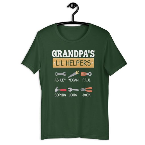 Grandfather Shirt | Grandpa's Lil Helpers | Personalized Grandkids Names Father's Day Gift