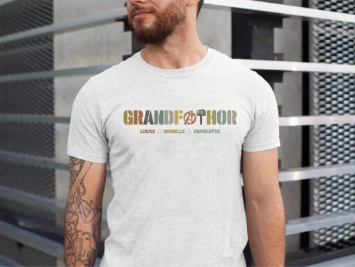 Grandfathor Customized Shirt for Grandpa With Kids Names, Grandpa Fathers Day Gift, Father's day grandpa Shirt