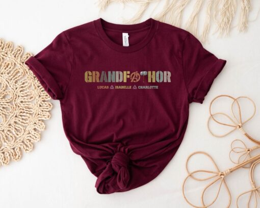 Grandfathor Customized Shirt for Grandpa With Kids Names, Grandpa Fathers Day Gift, Father's day grandpa Shirt