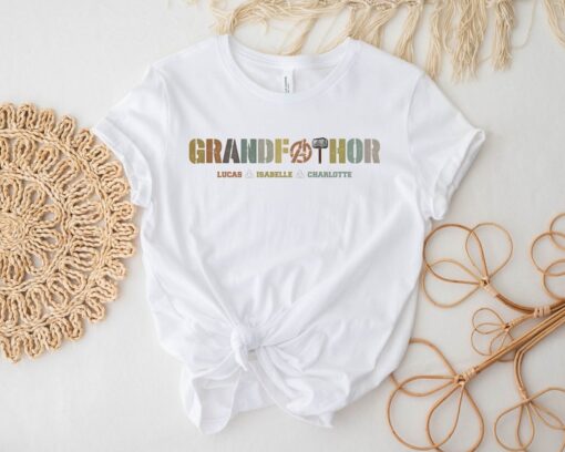 Grandfathor Customized Shirt for Grandpa With Kids Names, Grandpa Fathers Day Gift, Father's day grandpa Shirt