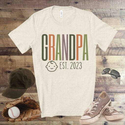 Grandpa Est. 2023 T-shirt, New Grandpa in 2023 Shirt, 2023 New Grandparent Tee Shirt, Fathers Day Gift