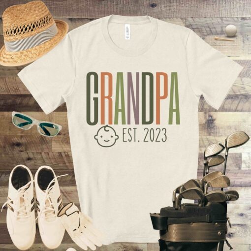 Grandpa Est. 2023 T-shirt, New Grandpa in 2023 Shirt, 2023 New Grandparent Tee Shirt, Fathers Day Gift