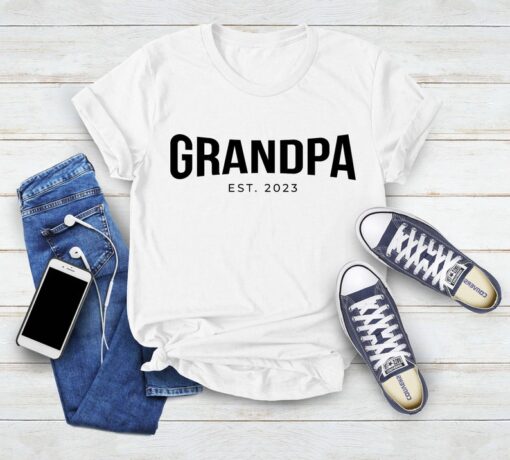 Grandpa Est 2023 Shirt, Custom Mens Gift, Grandpa Gift, Fathers Day Gift, Gift For Grandpa