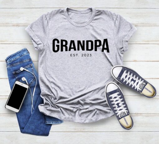 Grandpa Est 2023 Shirt, Custom Mens Gift, Grandpa Gift, Fathers Day Gift, Gift For Grandpa