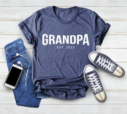 Grandpa Est 2023 Shirt, Custom Mens Gift, Grandpa Gift, Fathers Day Gift, Gift For Grandpa