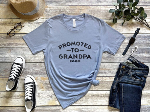 Promoted to grandpa EST 2023 shirt, Disney Pregnancy Shirt, Grandpa Shirt