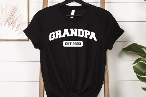 Grandpa Est 2023 Shirt, Grandparents Couple Shirts, Pregnancy Announcement Grandparents