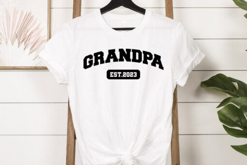 Grandpa Est 2023 Shirt, Grandparents Couple Shirts, Pregnancy Announcement Grandparents