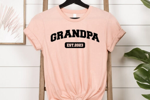 Grandpa Est 2023 Shirt, Grandparents Couple Shirts, Pregnancy Announcement Grandparents