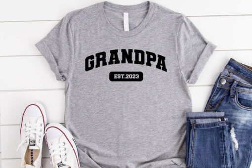 Grandpa Est 2023 Shirt, Personalized Grandpa Shirt, Gift for Grandpa, Baby Announcement Shirt, Grandpa Shirt