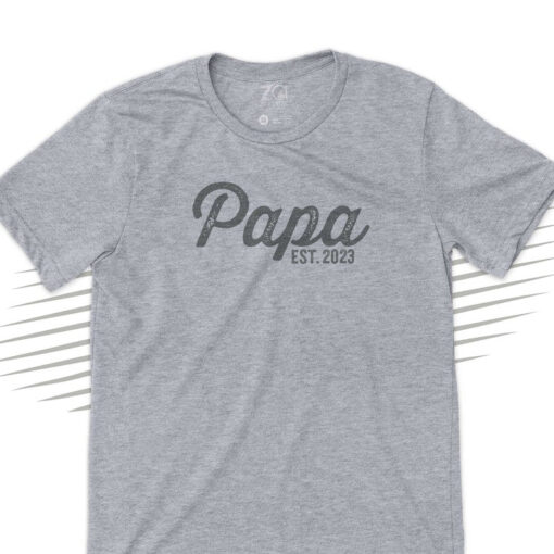 Grandpa shirt, grandpa established any year custom t-shirt, great for a pregnancy announcement or Father's Day gift